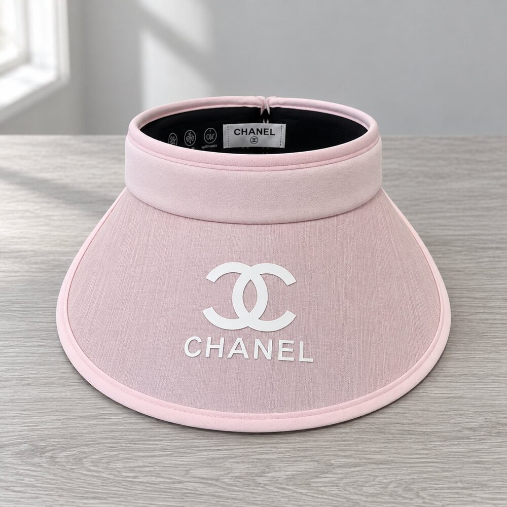 CHANEL Pastel Pink Logo Sun Visor